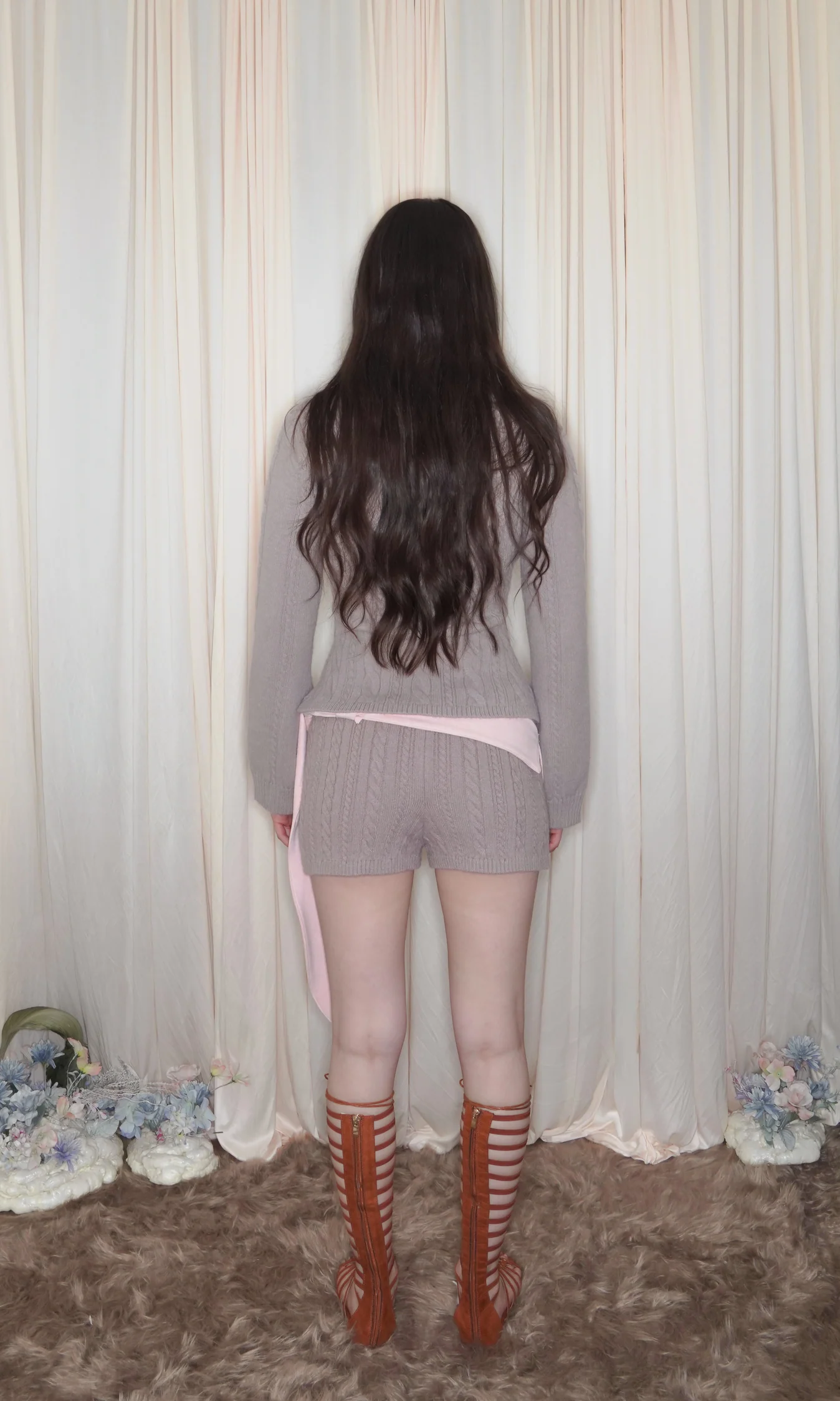 ARTEMIS MAUVE KNIT CARDIGAN - Image 3