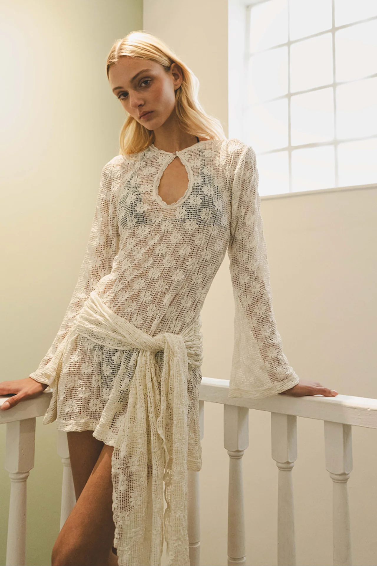 Brisa Keyhole Lace Mini Dress - Image 10