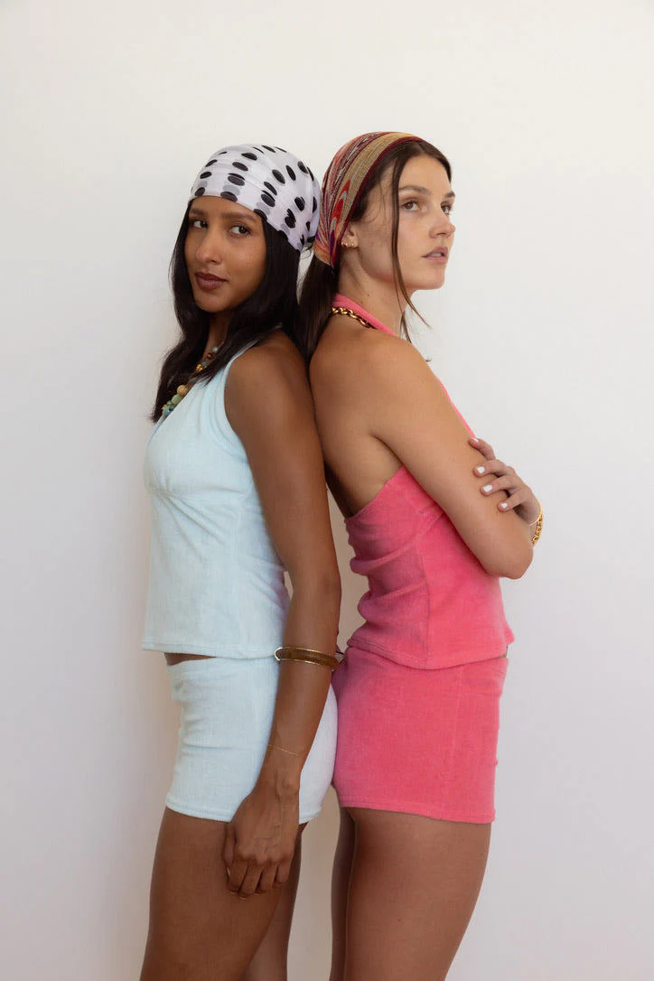 Cleo Hot Shorts in Ice Blue Terry - Image 5
