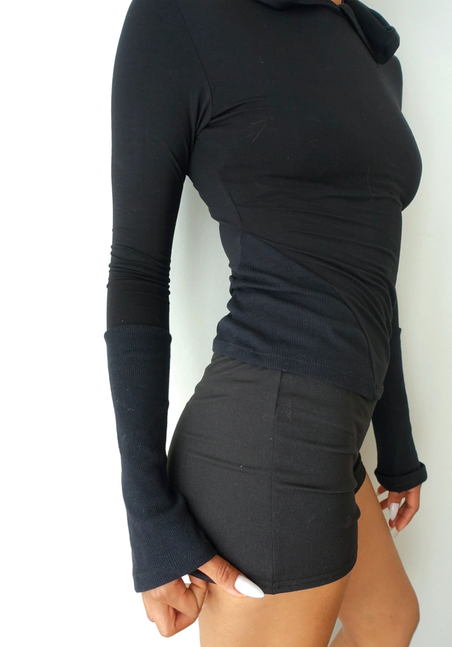 Dominique Long Sleeve Hoodie in Midnight - Image 5
