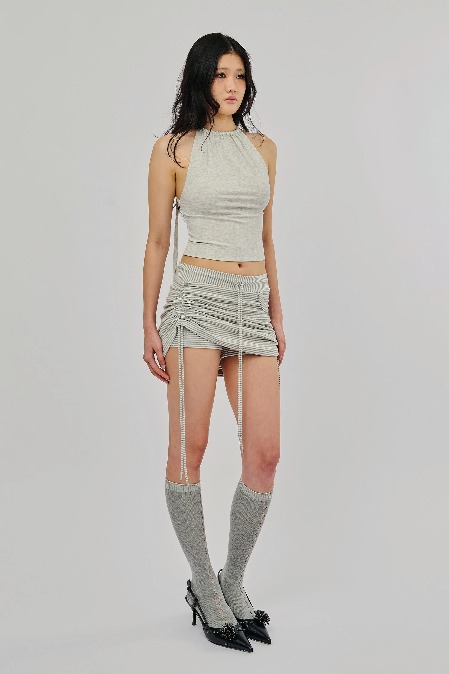 HOCUS STRIPED SKORT GREY - Image 2