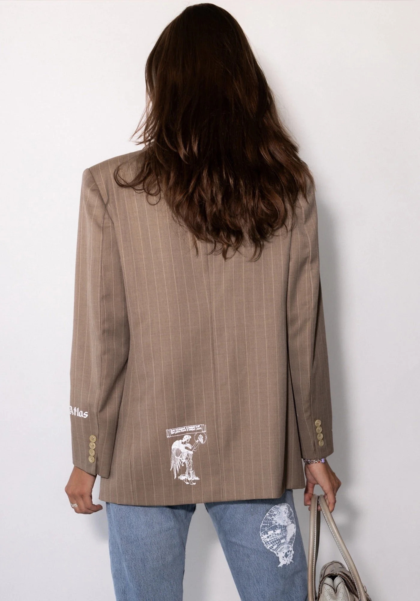 Lincoln Tan Pinstripe Blazer - Image 4