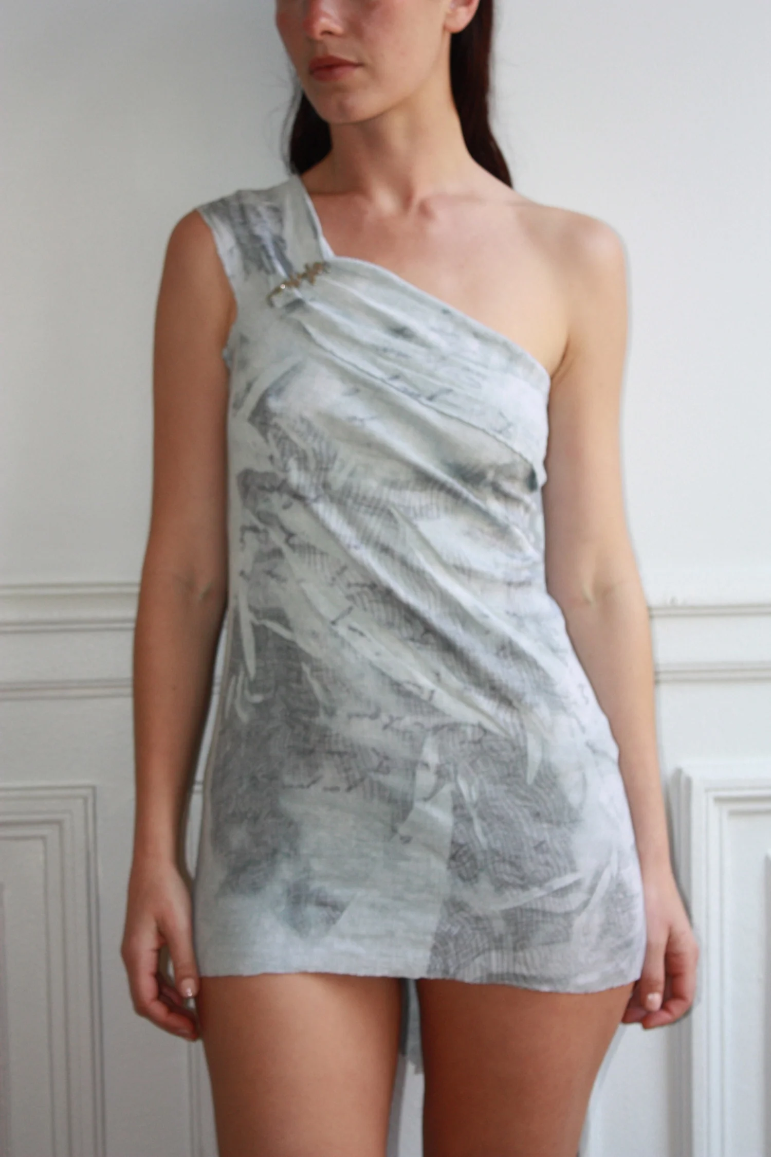 NUDARETE 002 - Asymmetrical cotton dress - Image 7
