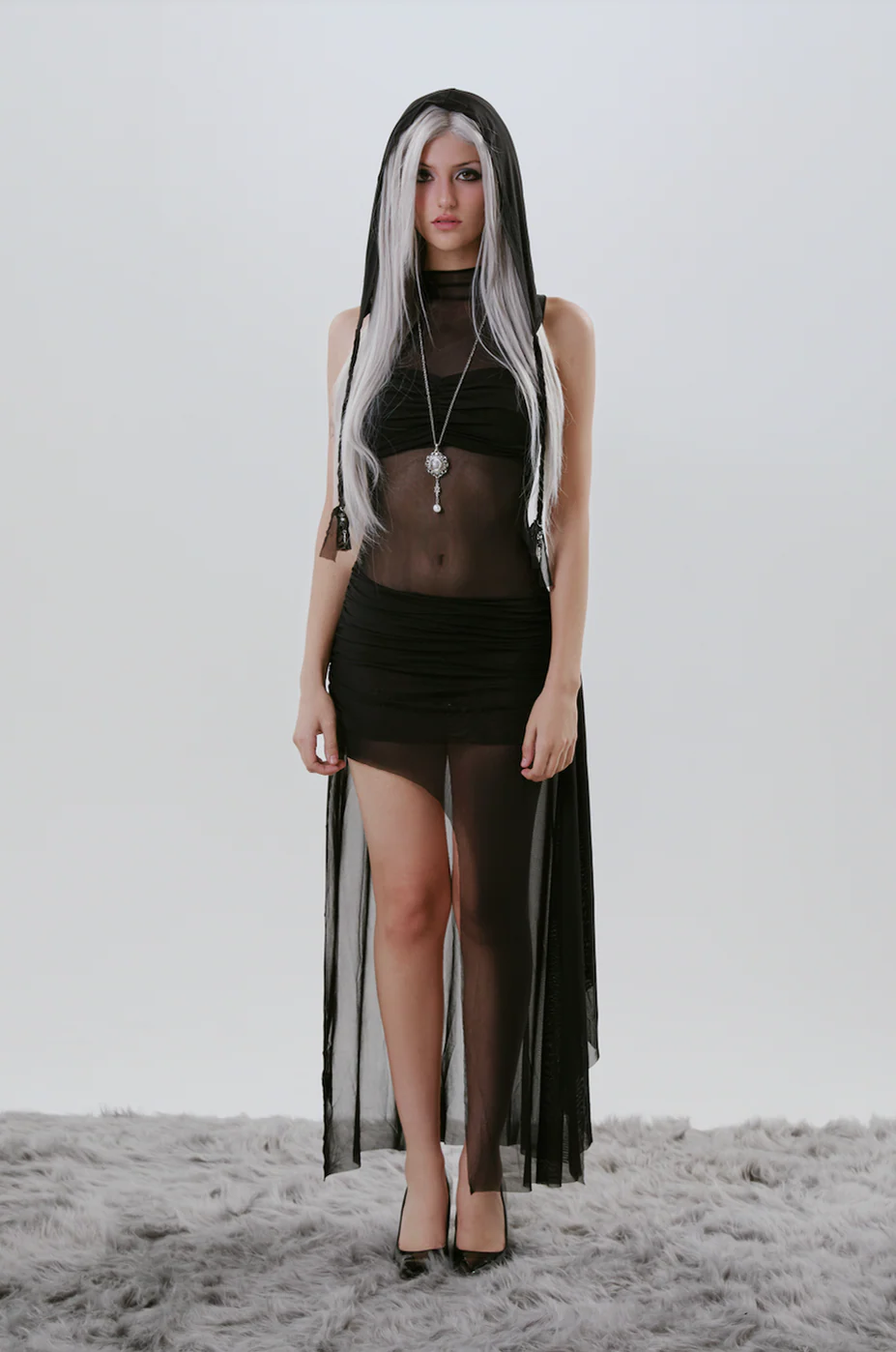 Obsidian Black New Nyx Dress with Hood