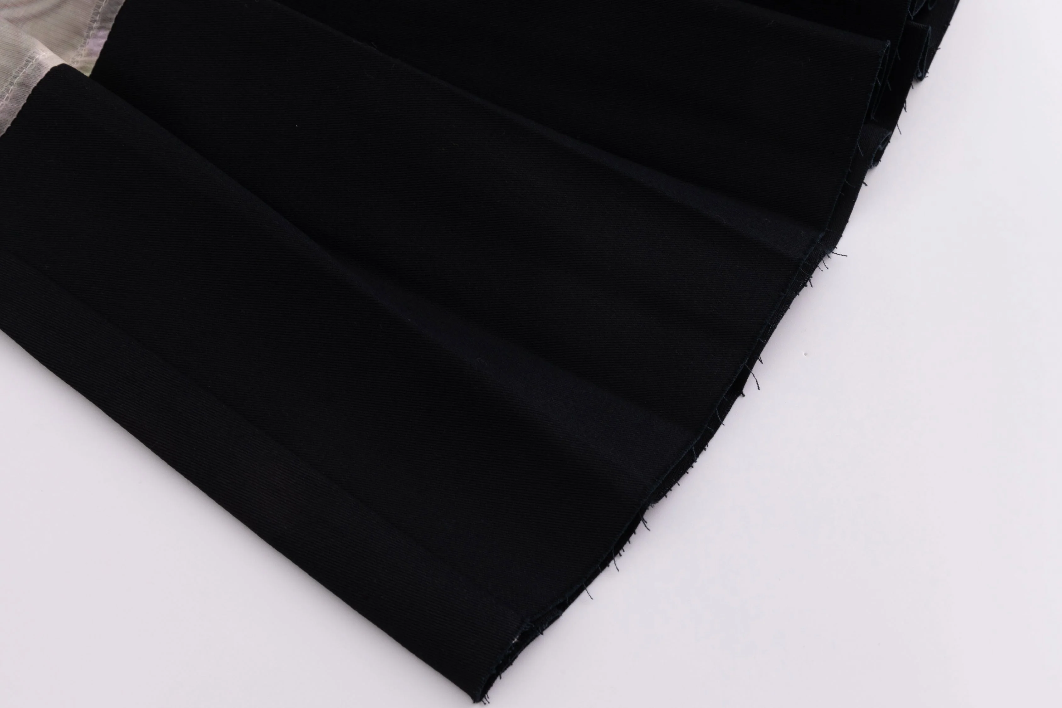 Patchwork Organza Pleated Midi Skirt Black Porcelain - Image 8