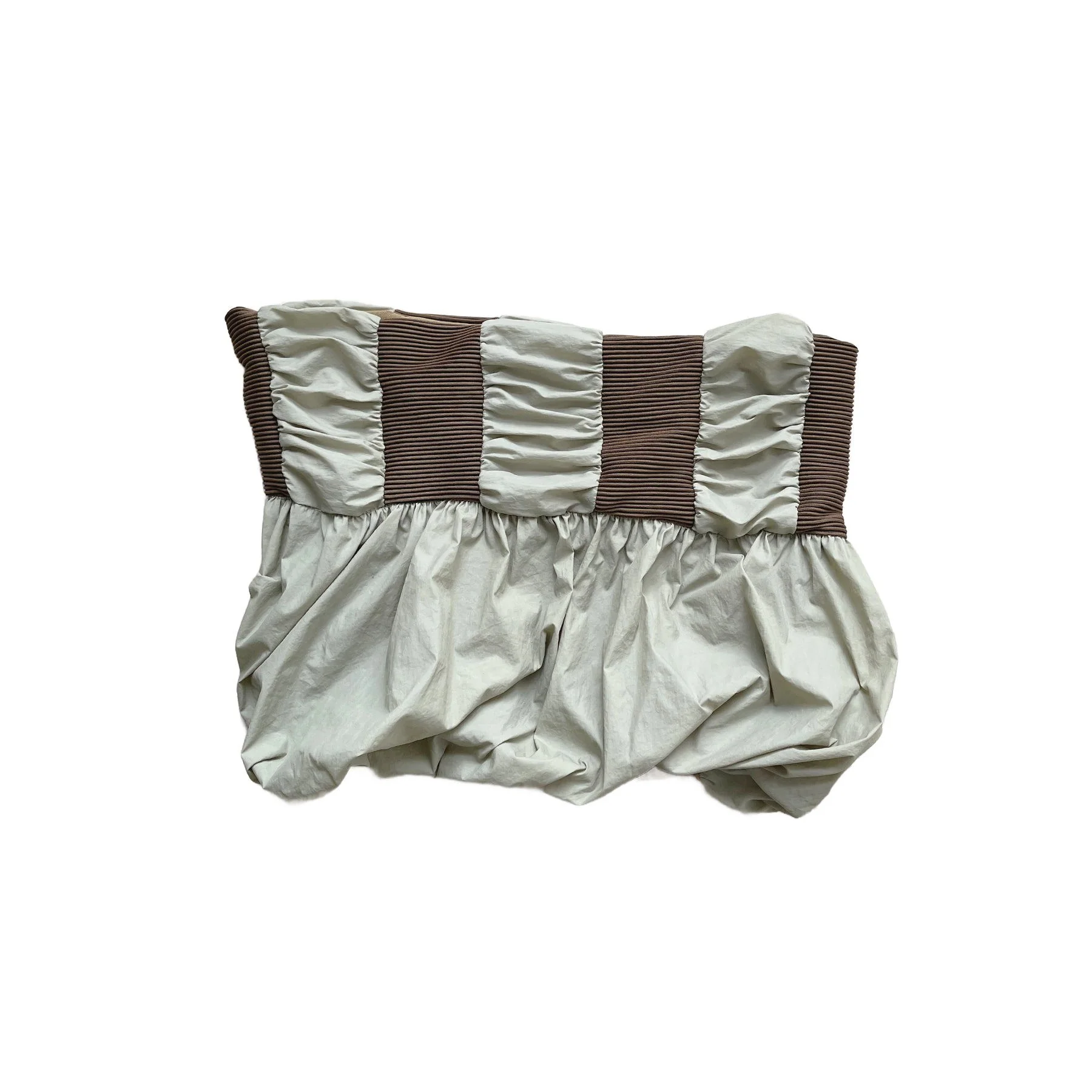 Ribbed Puff Mini Skirt Jade