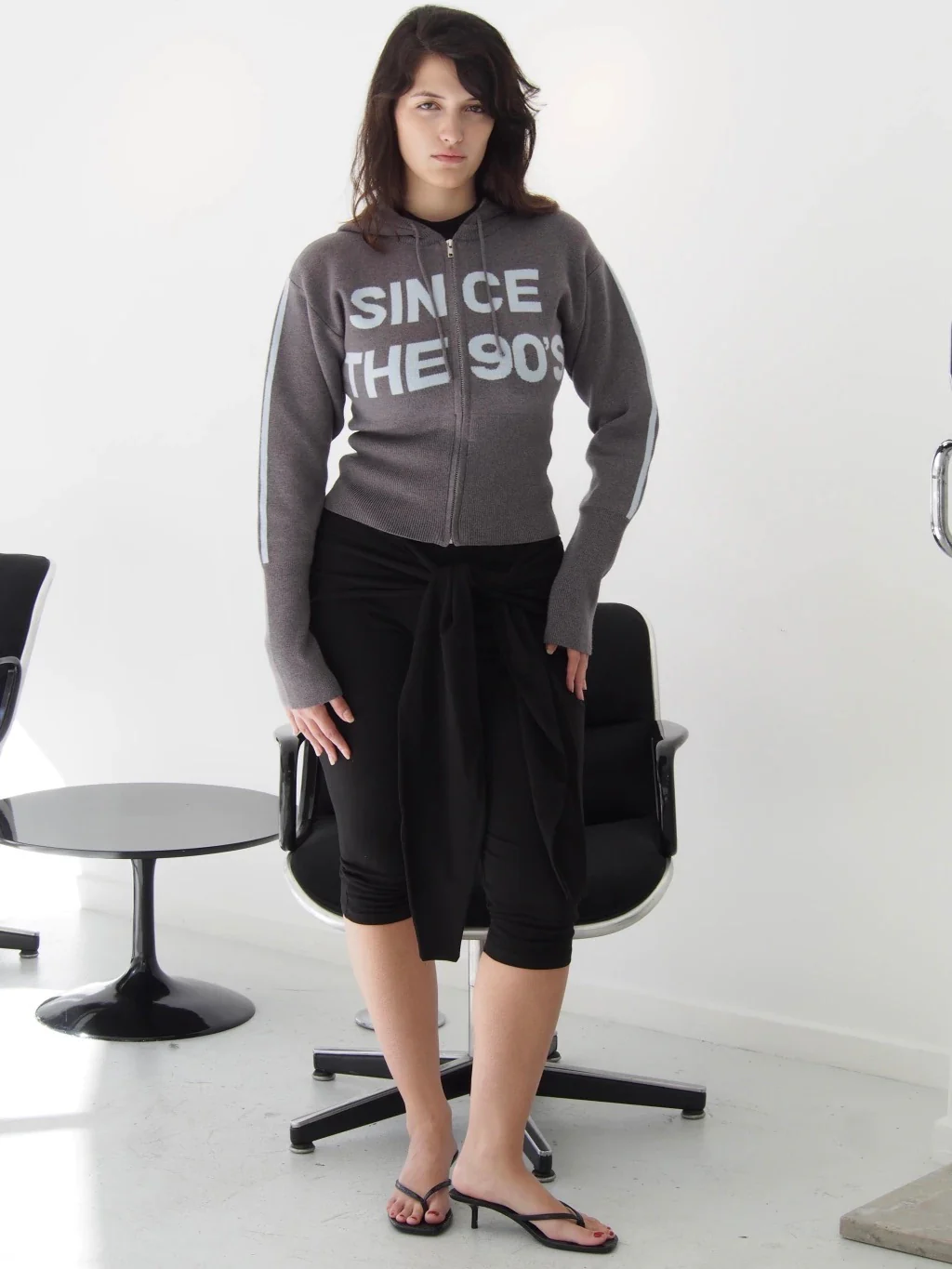 SWEATER SINCE THE 90'S - GREY WITH LETTERS IN LIGHT BLUE