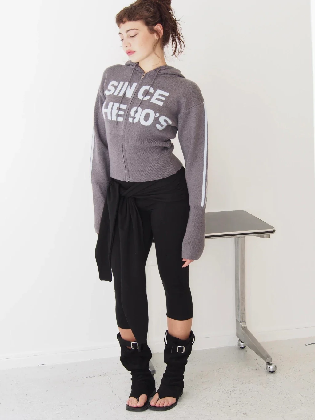 SWEATER SINCE THE 90'S - GREY WITH LETTERS IN LIGHT BLUE - Image 4