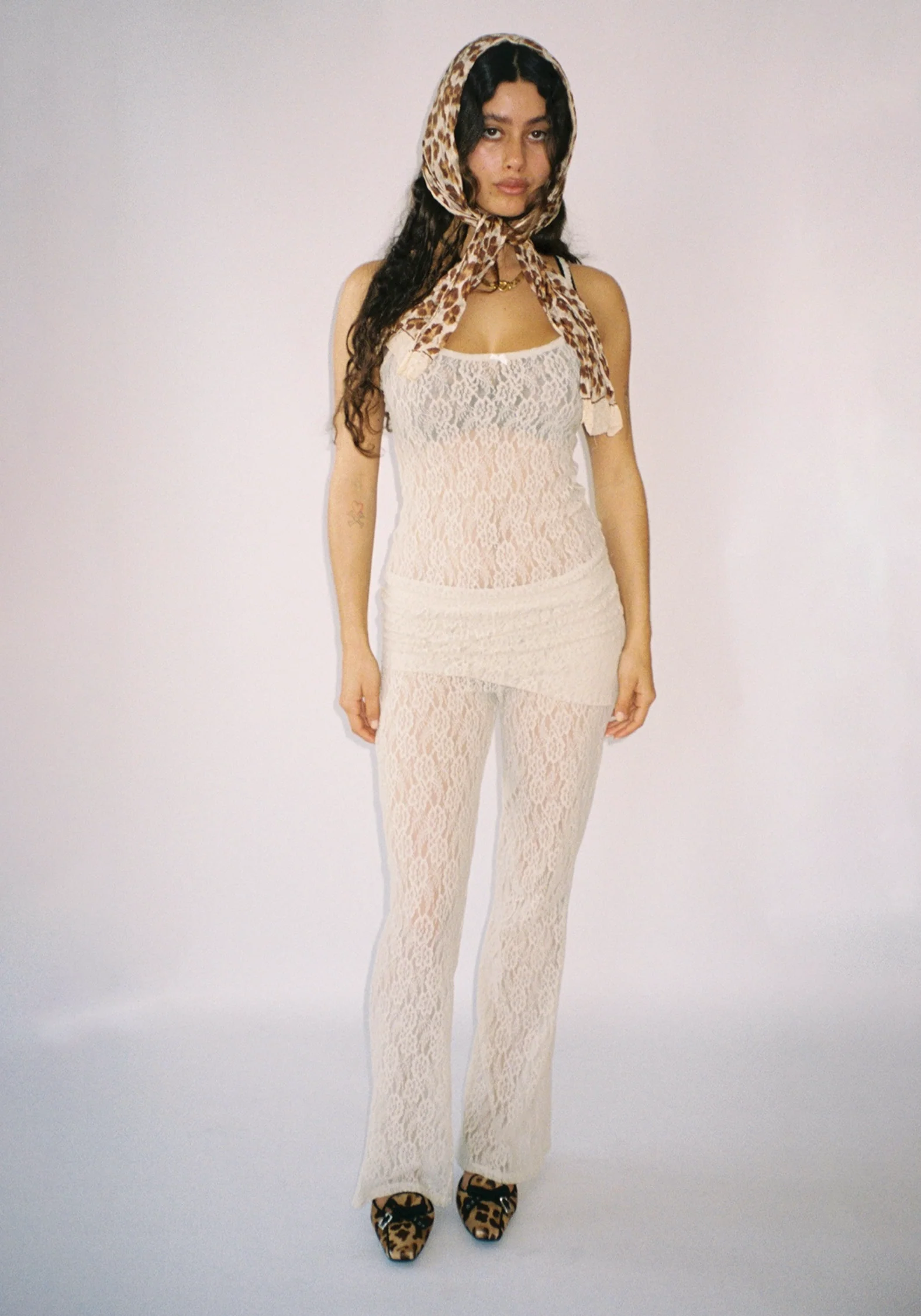 Thalia Pants in Sandstone Lace - Image 2