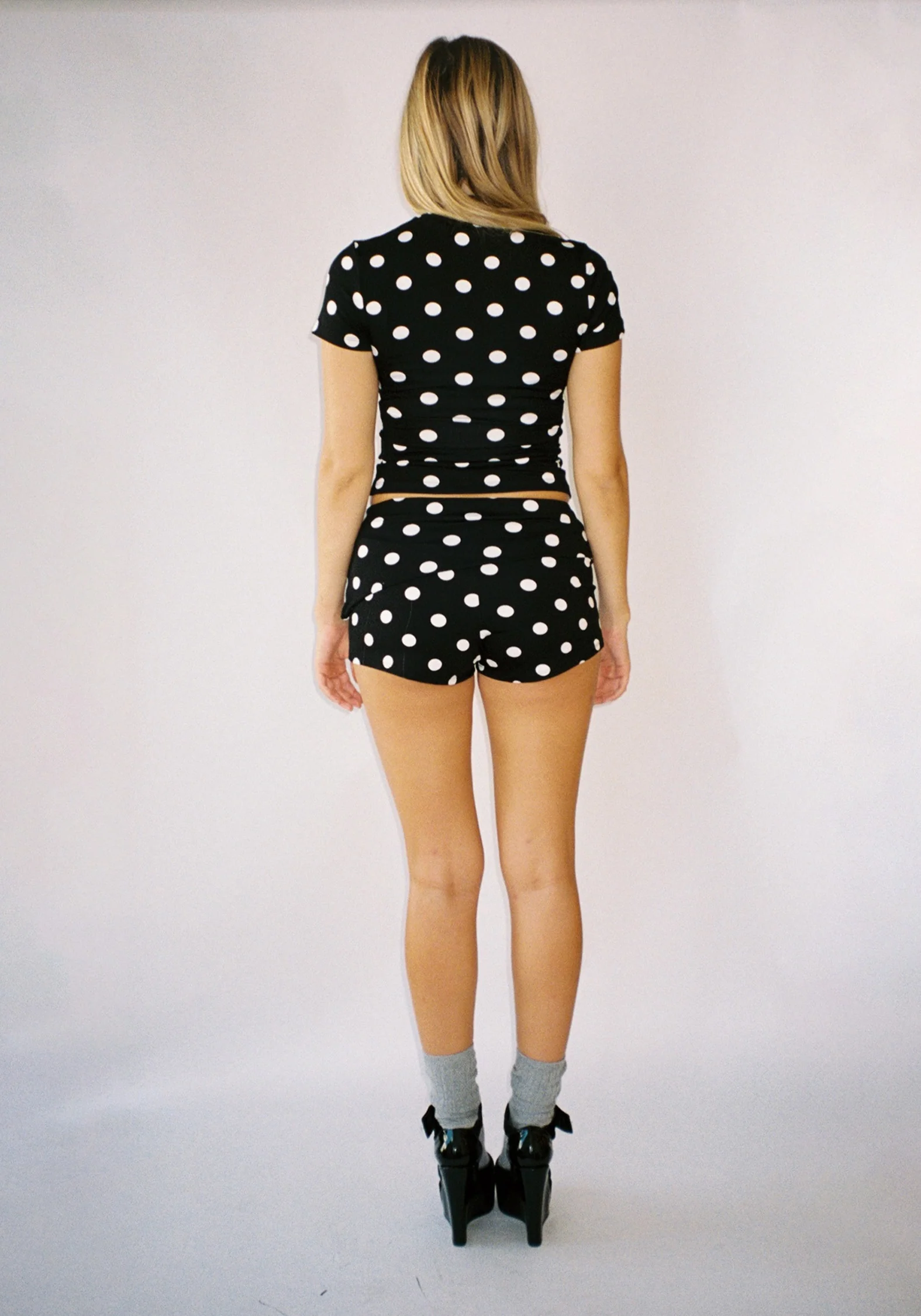 Thalia Shorts in Black Polka Dot - Image 4