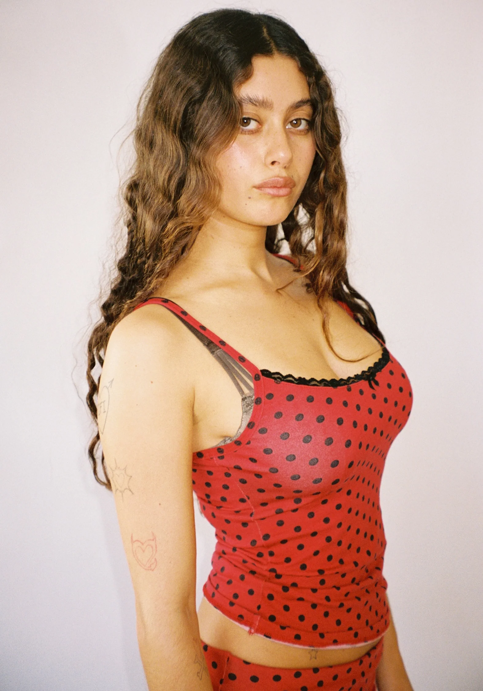 Thalia Tank Top in Red Polka Dot - Image 3