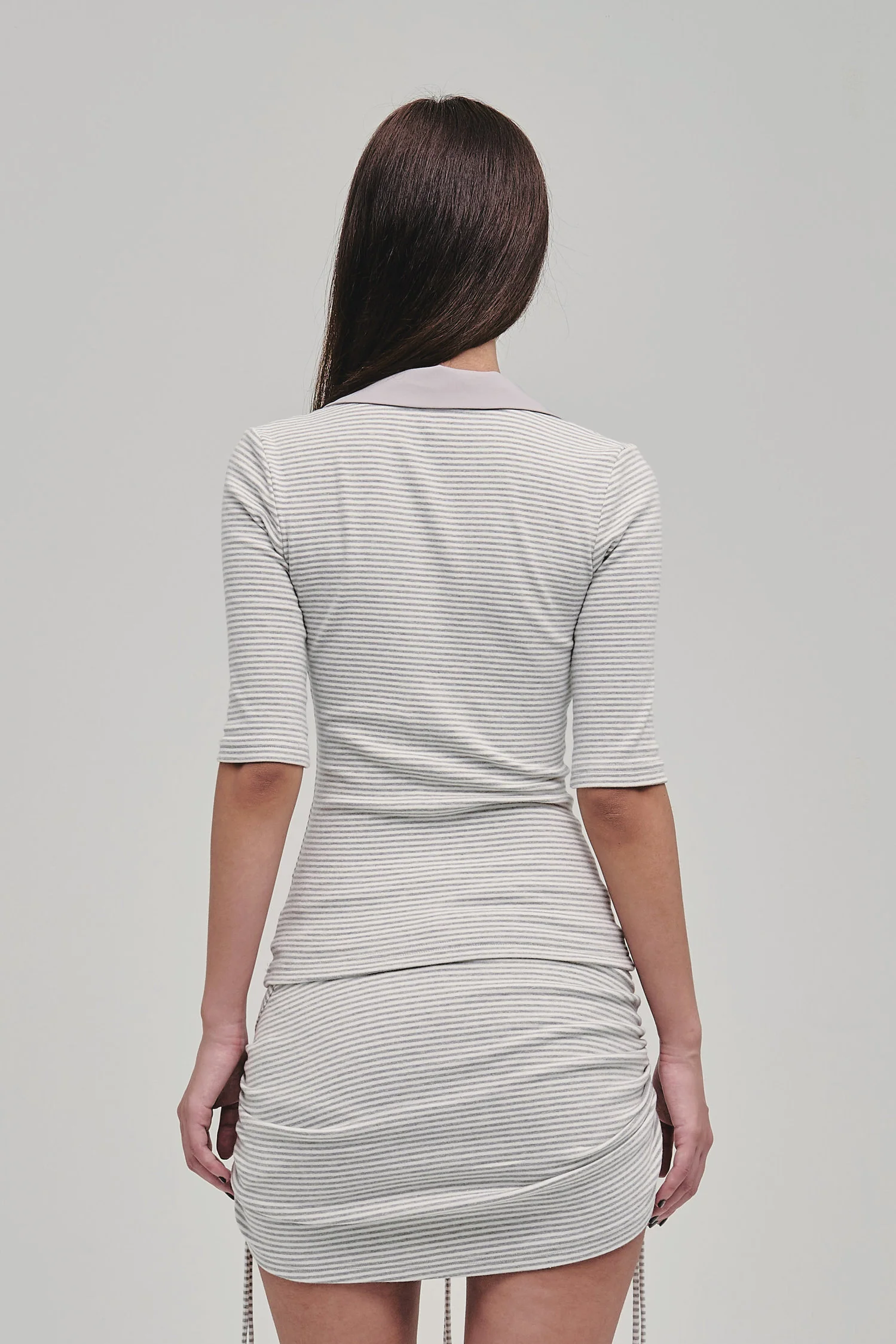 TUTOR STRIPED POLO GREY - Image 3
